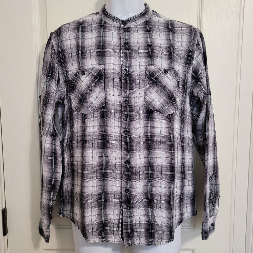Zara Man Plaid & Checkered Button Down Shirt, Sz L, GUC